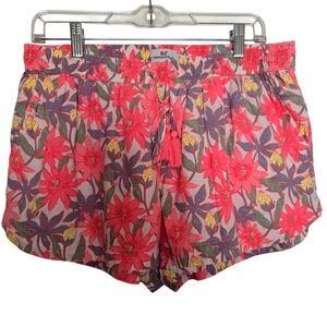 Vineyard Vines Women's Floral Pink Passion Flower Pull On Shorts